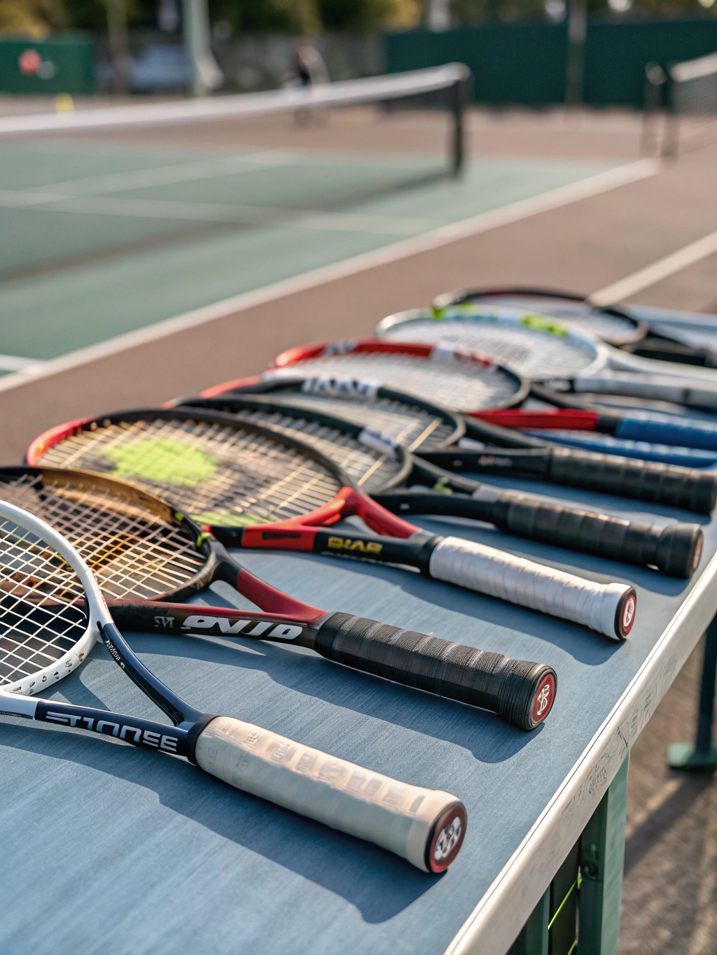 Accessible tennis equipment rack