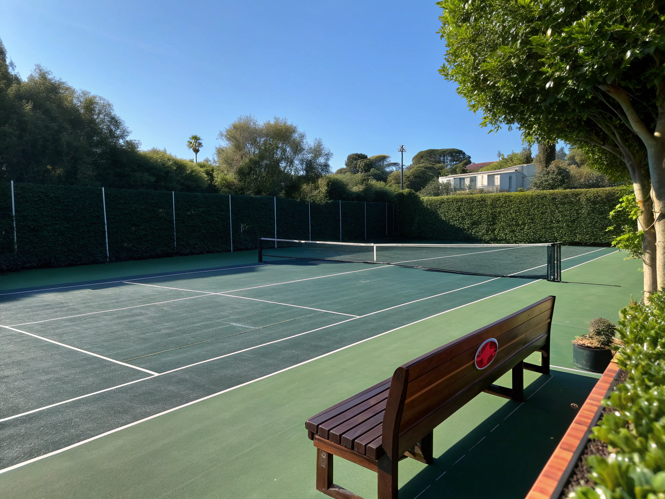 Main pristine tennis court in Louannec